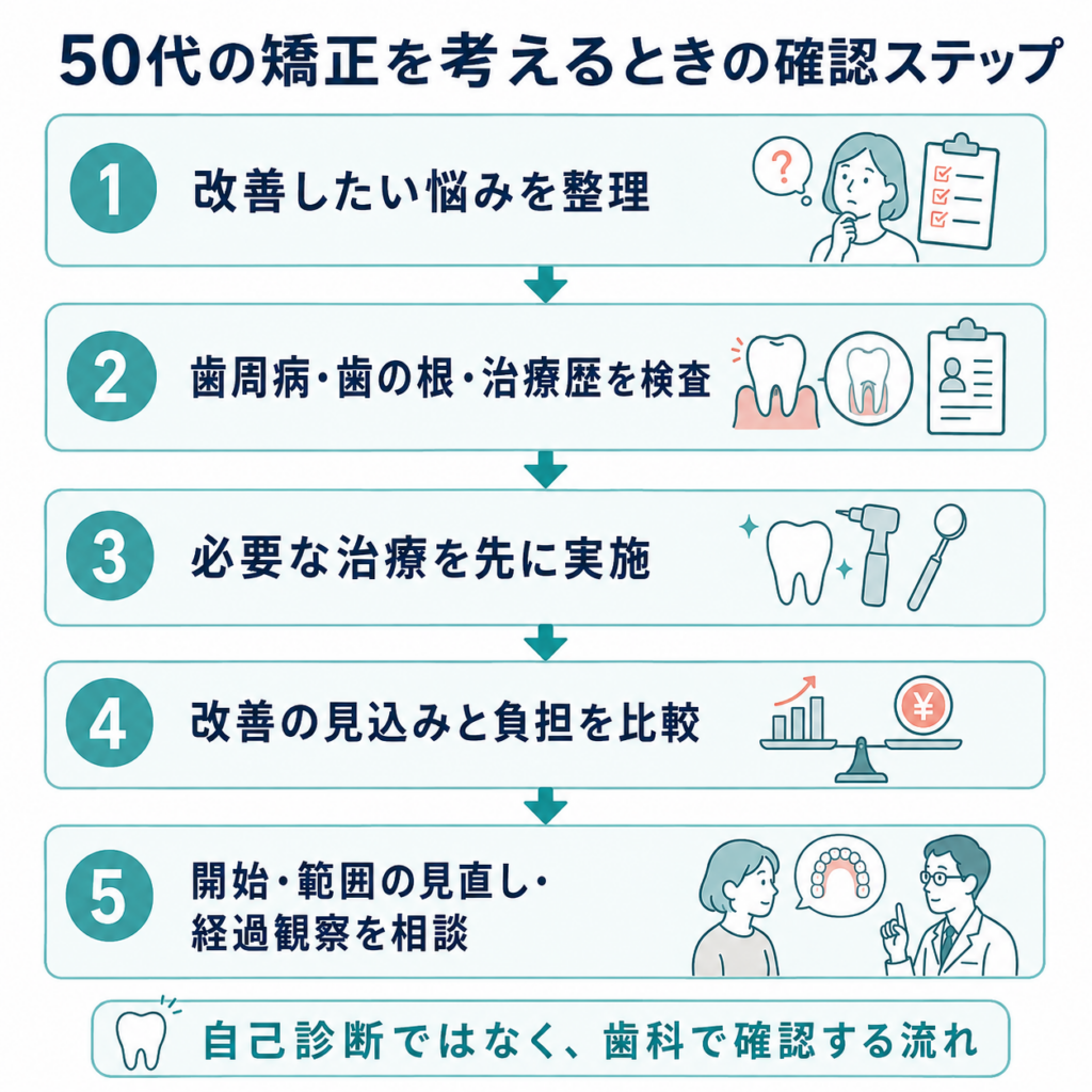 50代からの矯正は遅い？年齢より歯と歯ぐきの状態で判断します